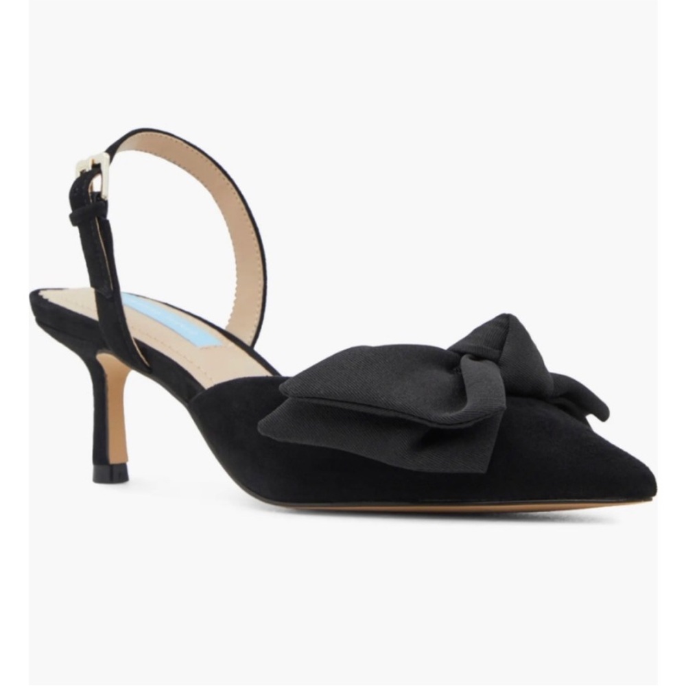 Draper James Tess Black with Bows Sling Back Heels - Size 7.5
